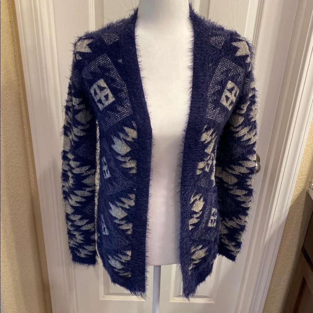 Dark Blue Soft and Fuzzy Cardigan